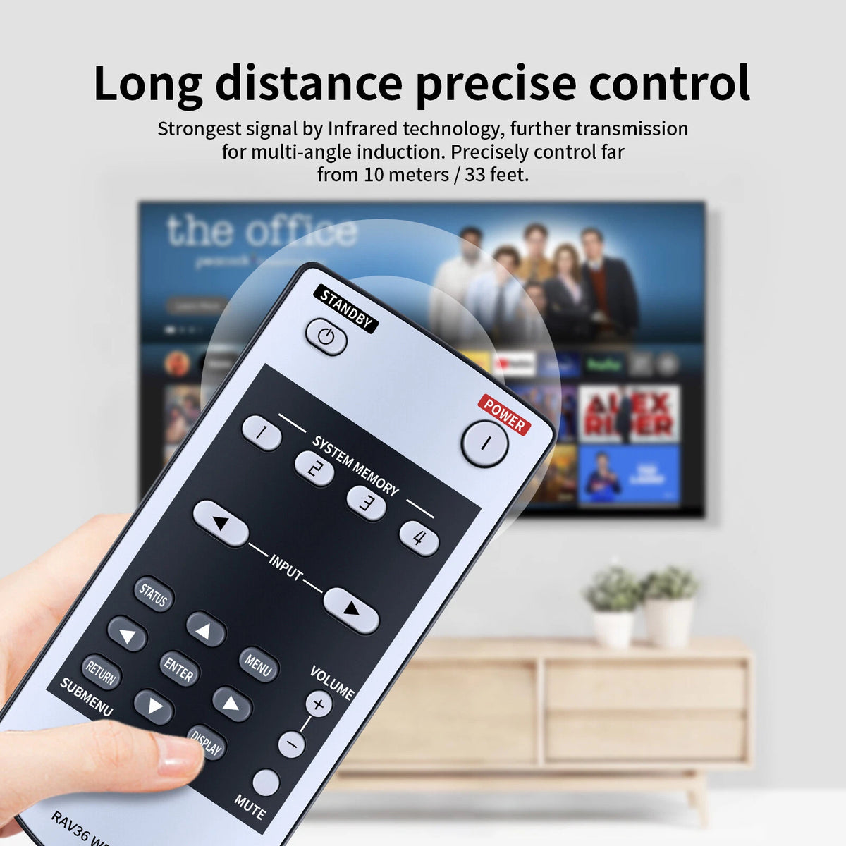 For Yamaha RAV36 WP33720 Receiver Remote Control RX-V3900 RX-V3900BL RX-Z7