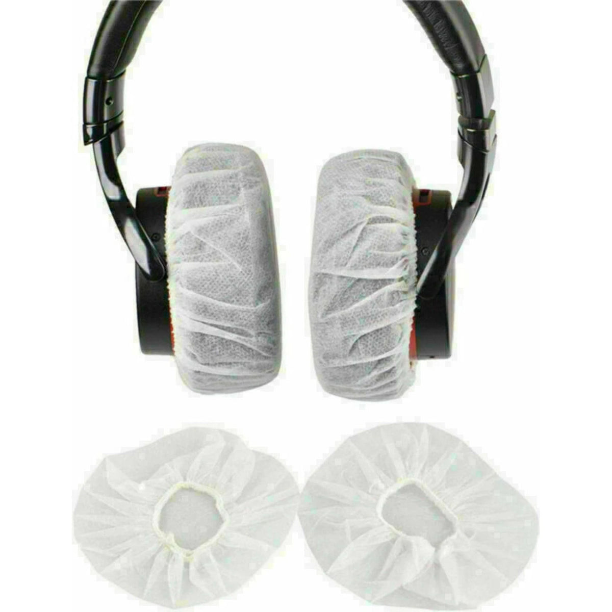 100 Pack Headphone Sanitary Dustproof Covers One-Time Headset Earmuff Shell Caps