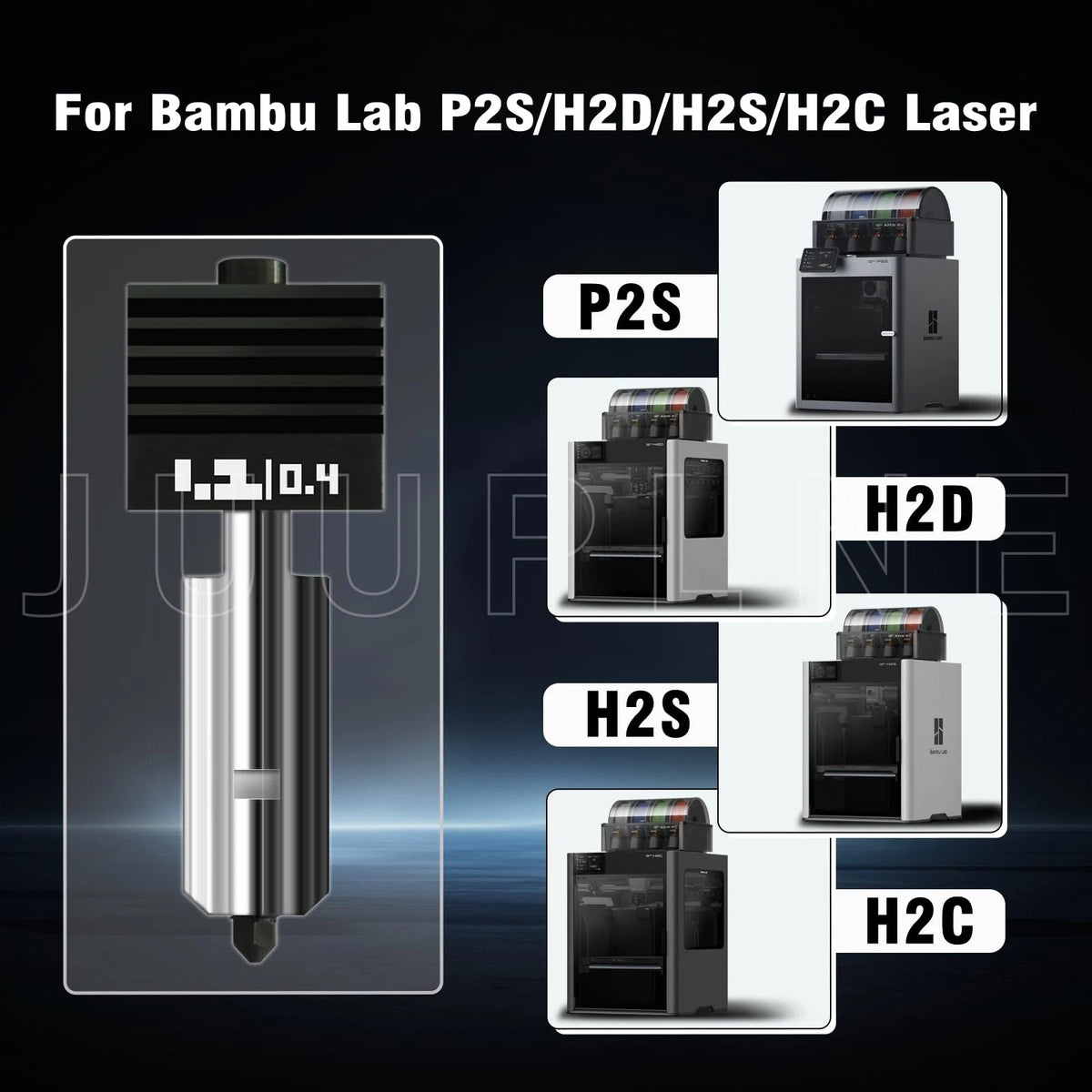 3PK 0.2+0.4+0.6mm P2S Hotend Kit for Bambu For X2D/P2S/H2D/H2C/H2S/A1/A1mini