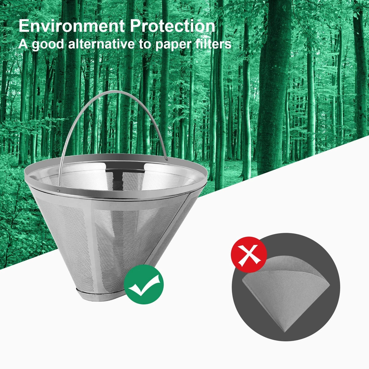 Reusable Coffee Filter Maker Filters, 304 1* stainless steel filter
