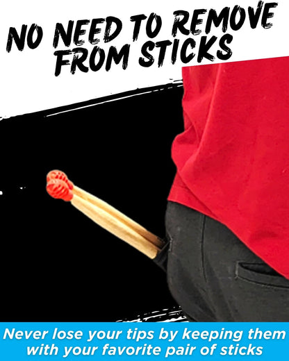 Drumstick Dampeners for Silencing Drumming Practice - Replace Red and Black