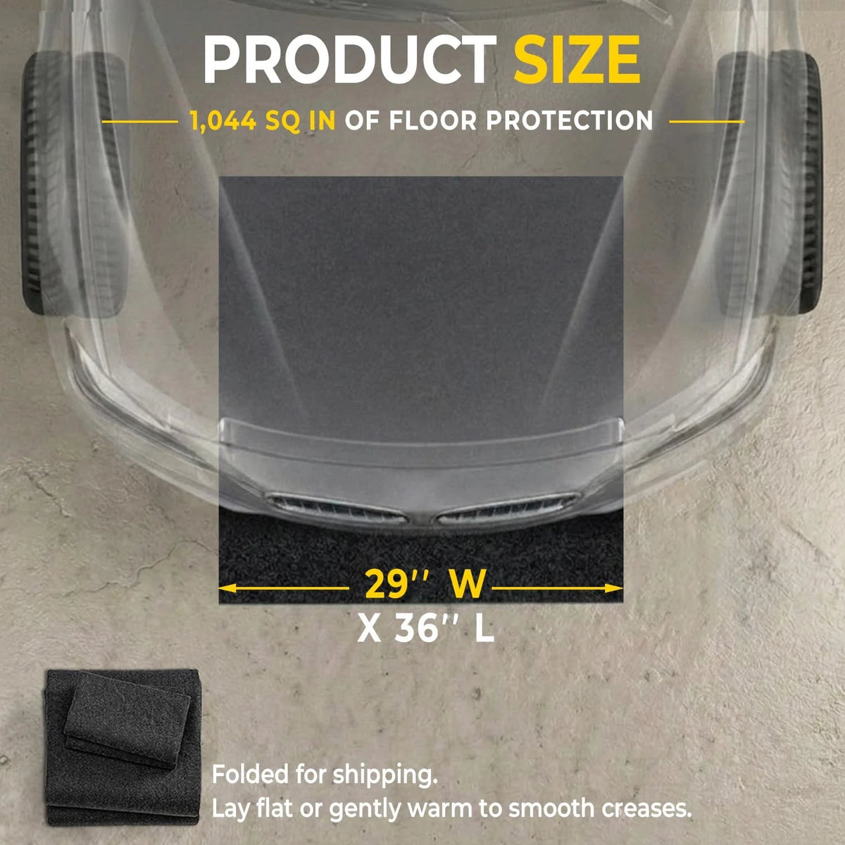 Golener Oil Spill Mat - Garage Floor Mat, 2'5" x 3' (Rectangular), Black