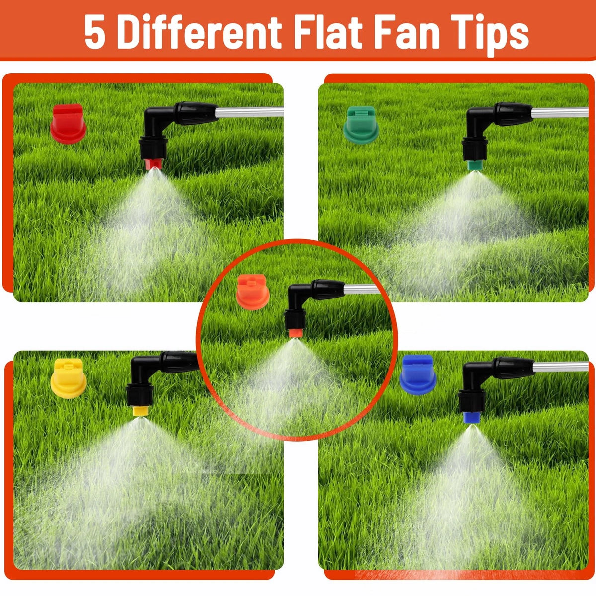 6 Nozzles Metel Boom Wand, Sprayer Equipped with 5 Types Silver