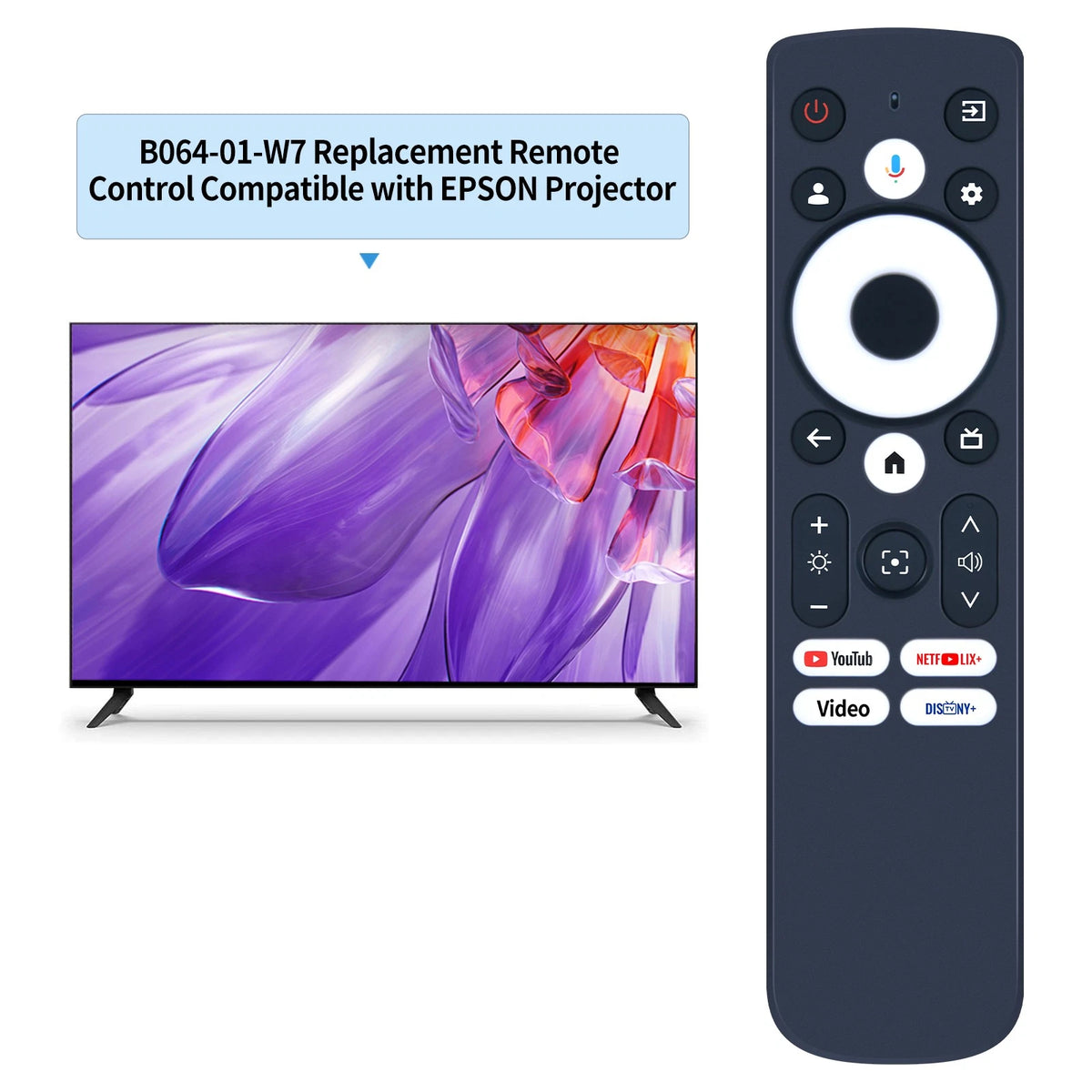 Replacement Remote Control For EPSON B064-01-W7 Projector