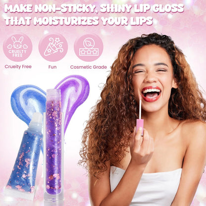 JUYRLE Lip Gloss Making Kit- DIY Fun Kit, 1 Fl Oz (Pack of 1), pink