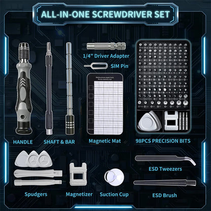 SHOWPIN 122 in 1 Precision Computer Screwdriver Kit, Laptop Small, Grey