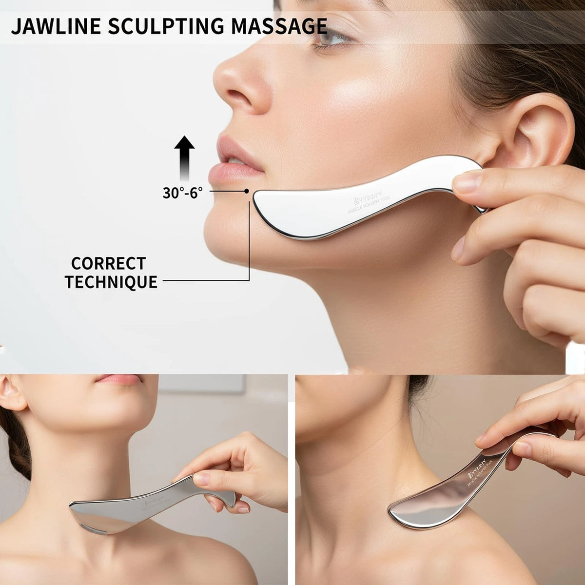 BYYDDIY Stainless Steel Gua Sha Muscle Scraper Tool,Scar Tissue Black