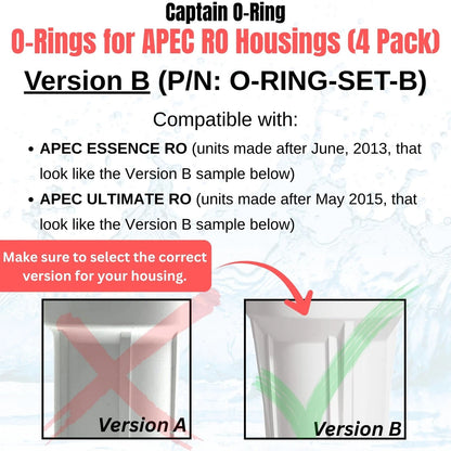 Captain O-Ring – Replacement 3.5” O-Rings for APEC Essence, Black (rubber)