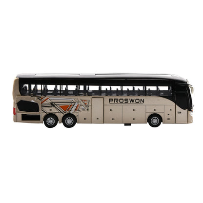 1:32 Sightseeing Bus Alloy Cars Pull Back Model Flash Light Vehicle Toys Gift;
