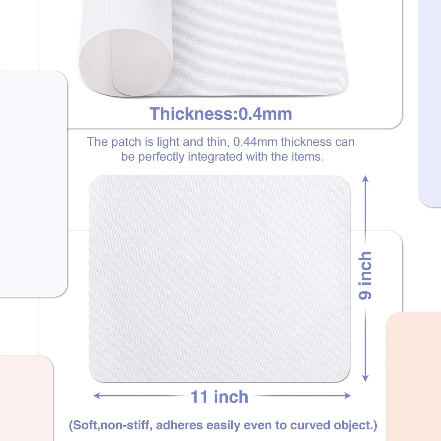 Gheeidau Canvas Repair Patch 9×11 Inch 3Pcs Waterproof 9"×11"×3PCS, Beige