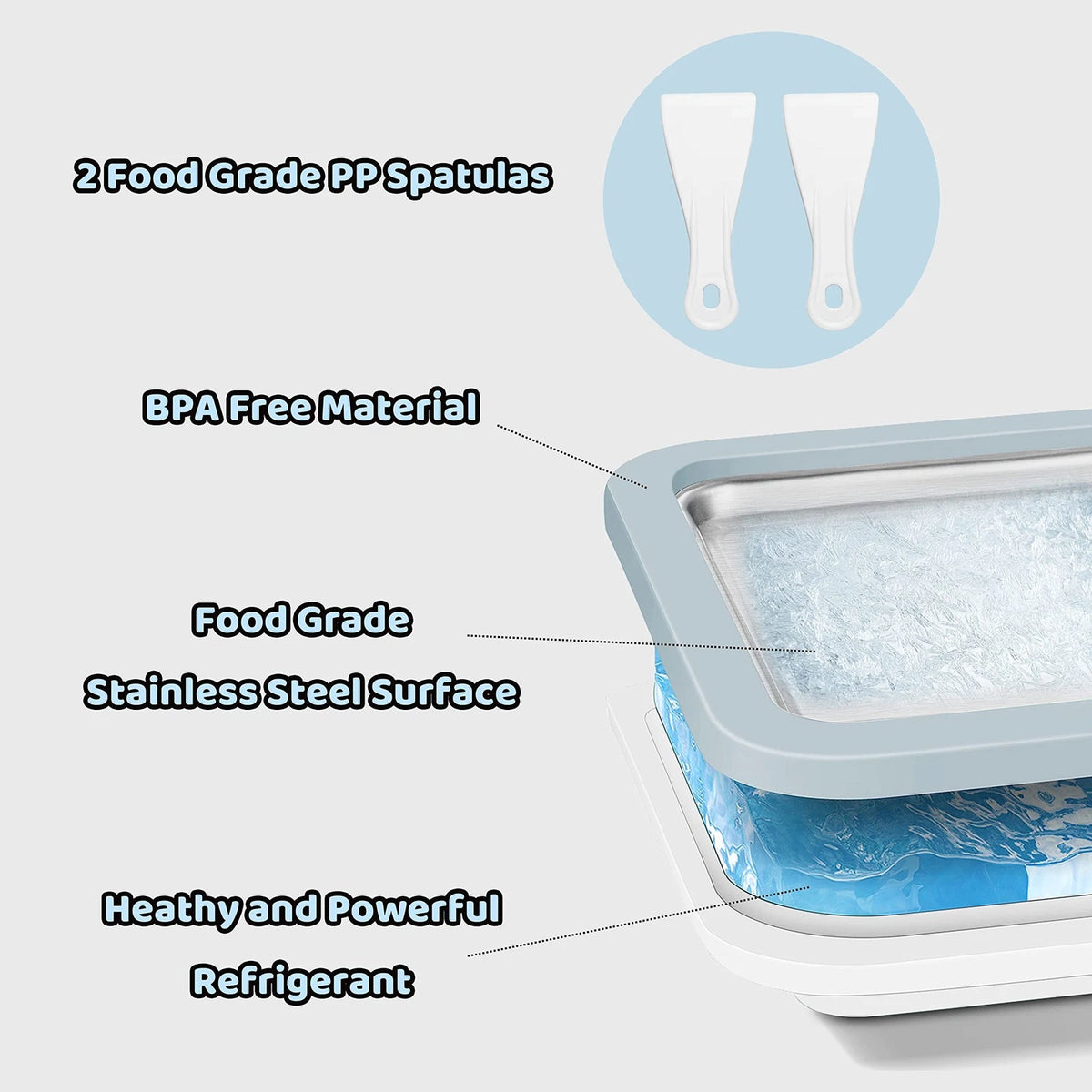 JoyMech Ice Cream Roll Maker Rolled Machine, Sky Blue, Blue
