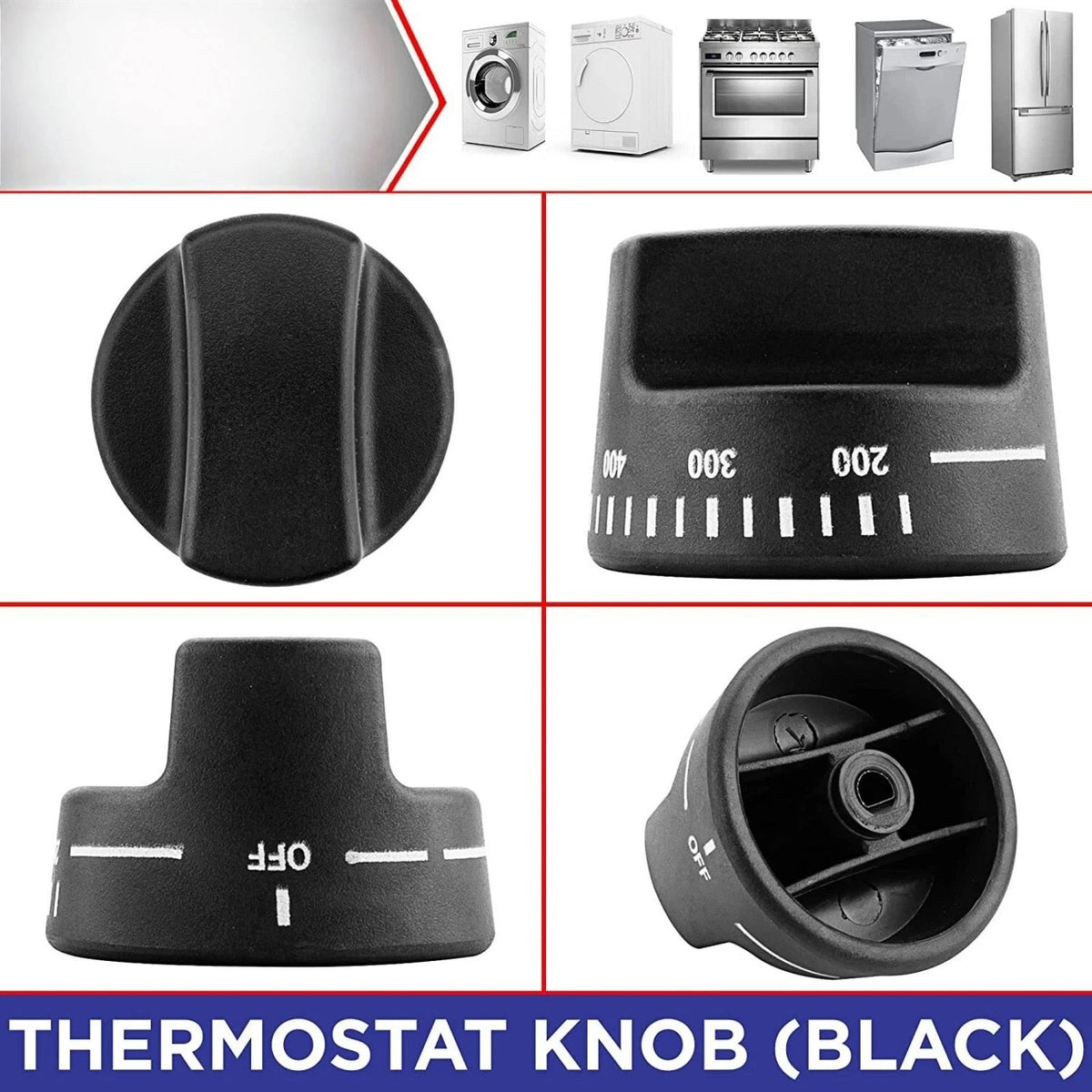 PB010129 Oven Thermostat Knob Black Compatible for Viking LVDSC365 VDSC365