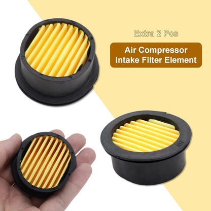 Pack of 2 Air Compressor Silencer with Replacement Elements, 1/2" Thread 1/2