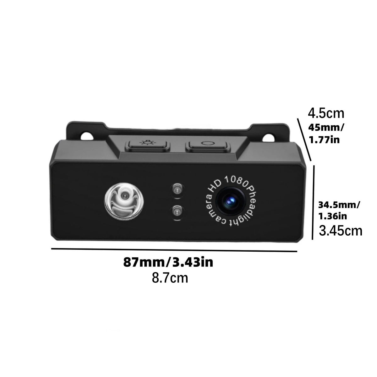2 in 1 Head-mounted Sport Camera 1080P HD Camcorder Night Vision w/ LED Light