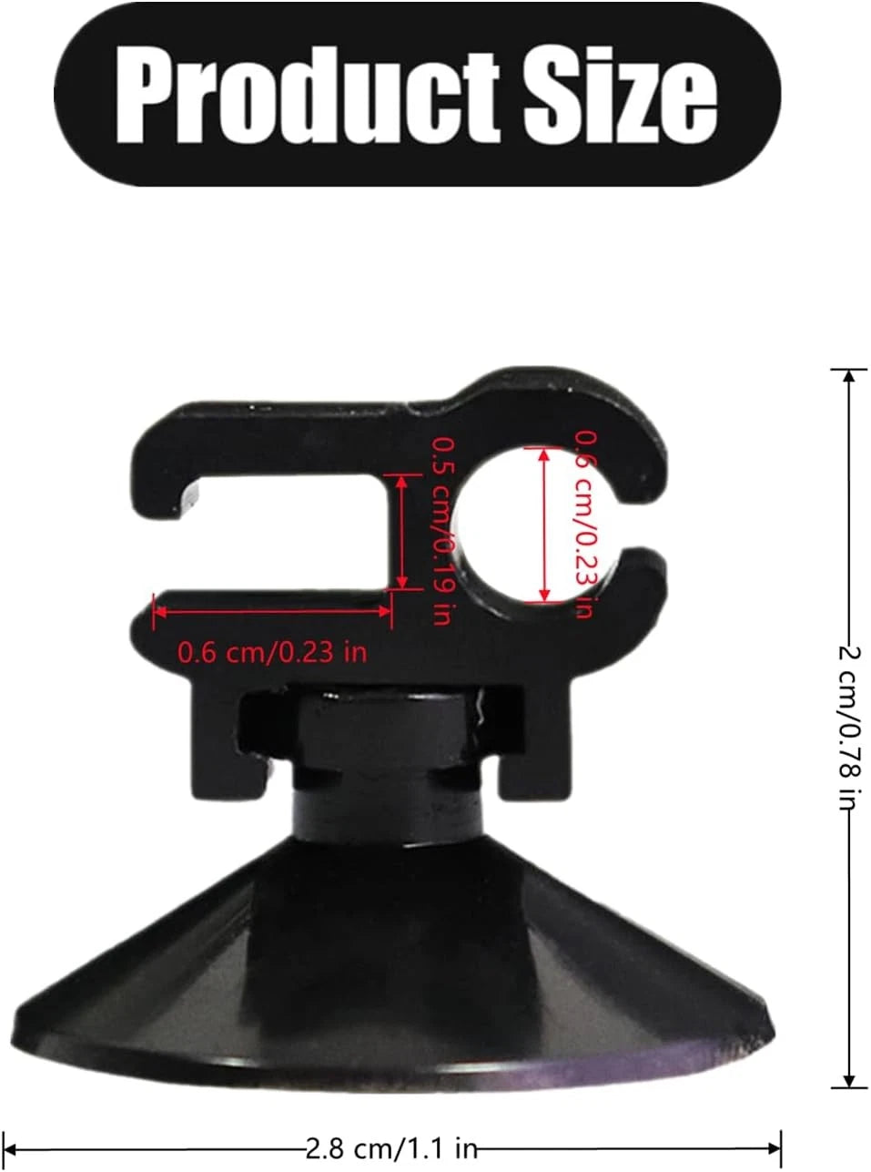 20 PCS Aquarium Suction Cup Clips Professional Fish Tank Black