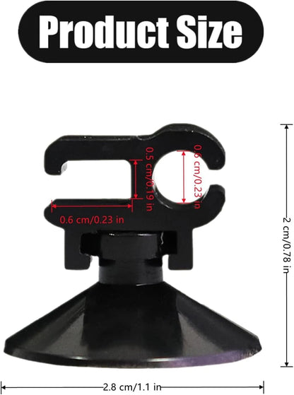 20 PCS Aquarium Suction Cup Clips Professional Fish Tank Black