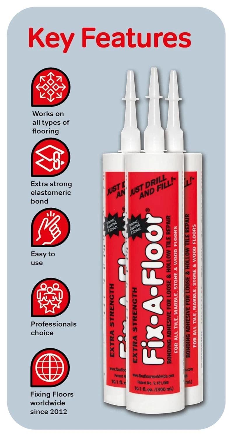 The  Fix-A-Floor Loose Tile Repair Adhesive - Tile, Porcelain, White