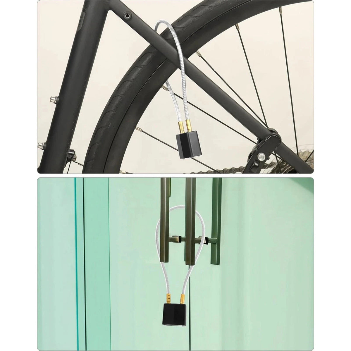 2 Pack Black Helmet Lock with Cable for Motorcycle Keyed Alike 37cm Length