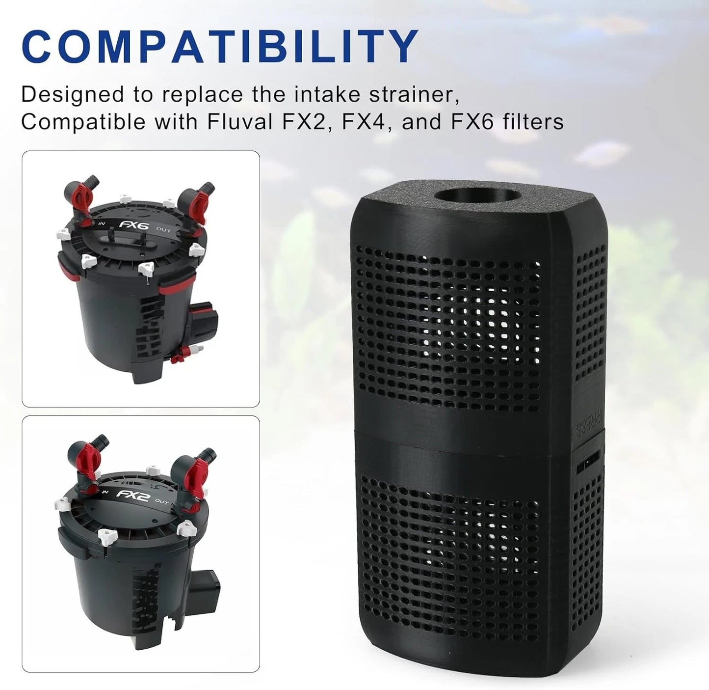Aquarium Filter Intake Guard, Detachable Guard Black