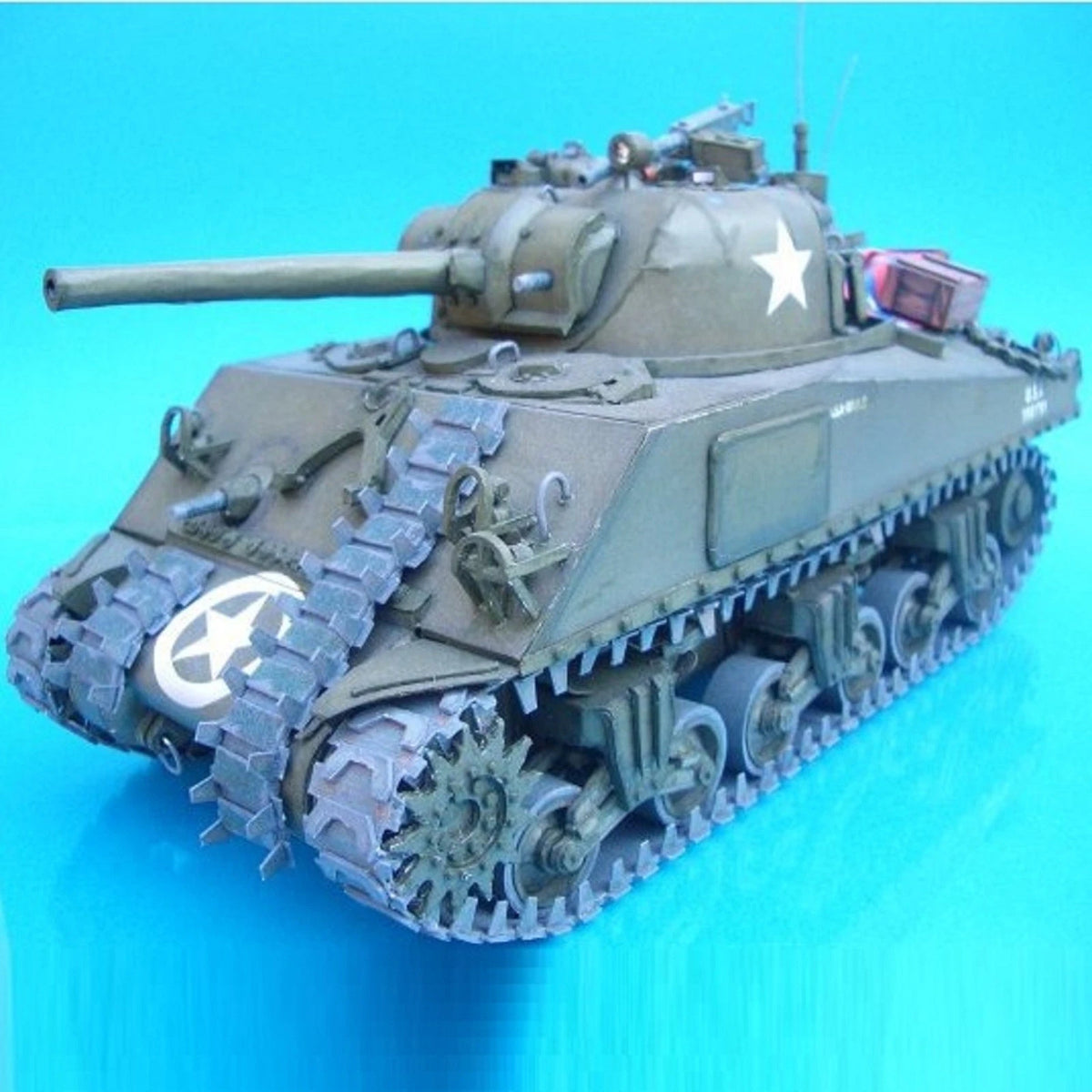 DIY 1/25 USA Sherman M4A3 Tank Paper Model Military Tank Paper Model Collection