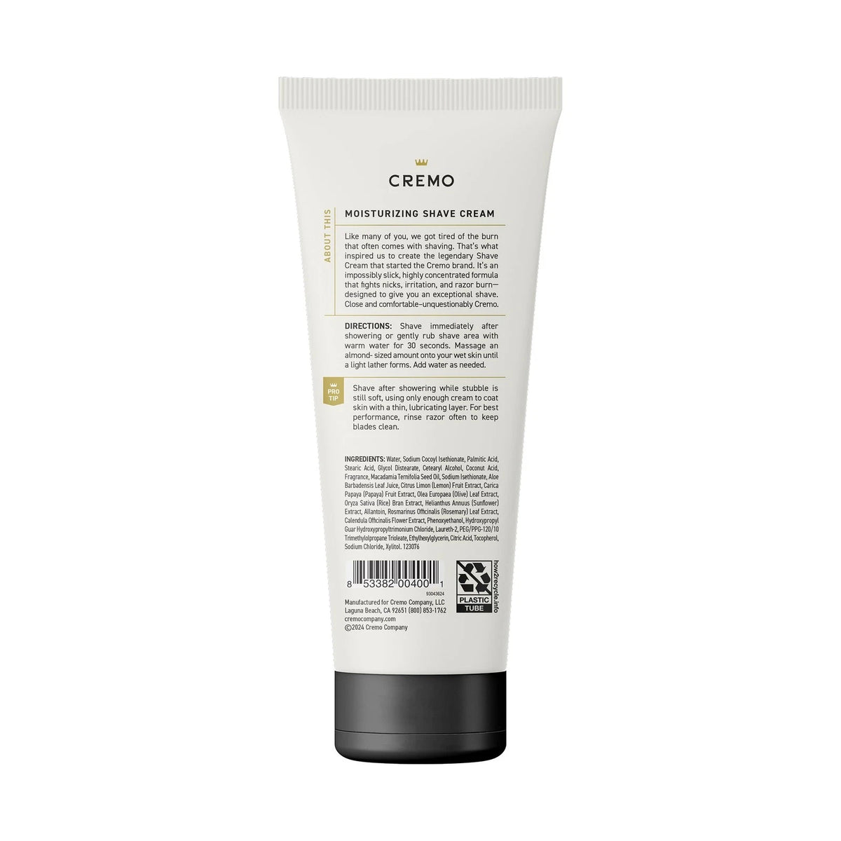6 Fl Oz (Pack of 2), Cremo Barber Grade  Shave Cream, Astonishingly...