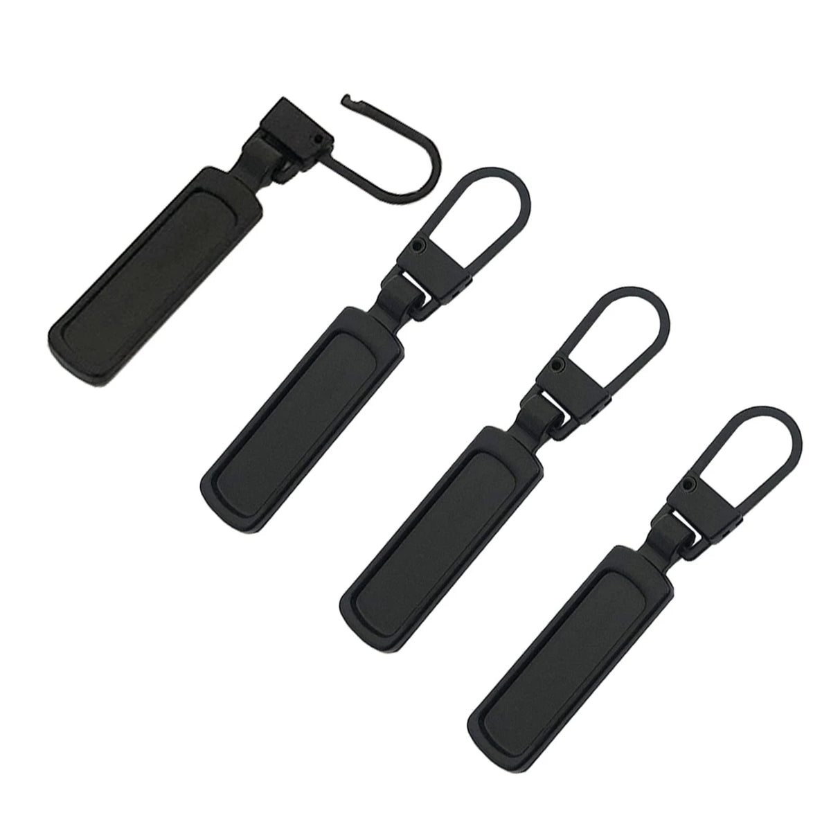 Mizeer Zipper Pull Replacement for Small Holes Zipper, Detachable 4pcs Black