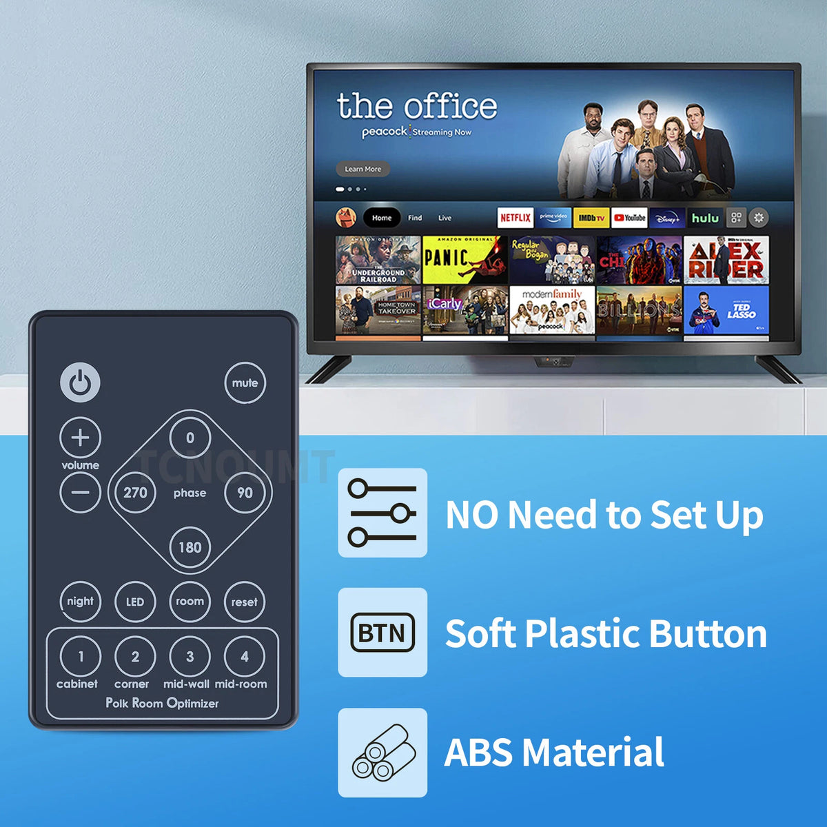 Replacement Remote Control For Polk Audio DSW PRO 660wi Wireless Subwoofer