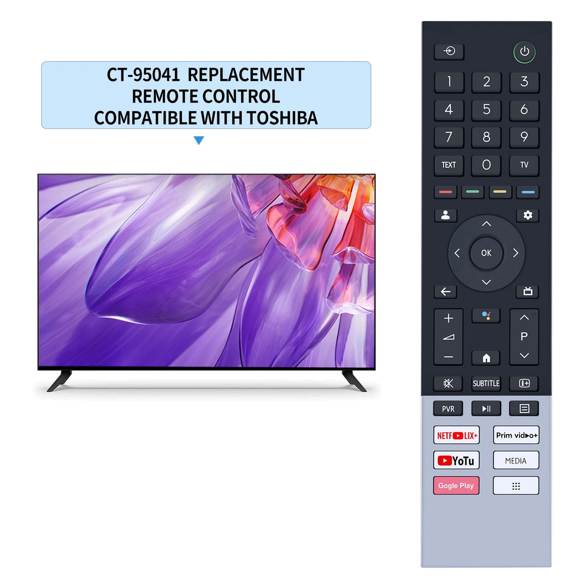 CT-95041 Voice Replacement Remote Control For Toshiba TV