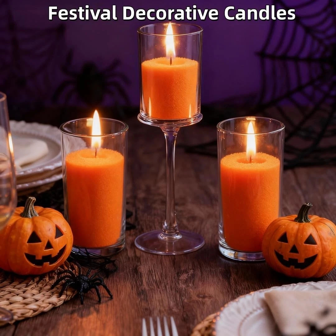 PHYMAT Multi-Color Candle Sand with 50pcs Wicks, 26 cm x 18 x 4 cm, orange