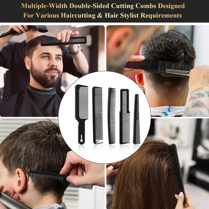 HEYMKGO Barber Comb,14PCS Hair Cutting Comb Set, Professional Salon BLACK