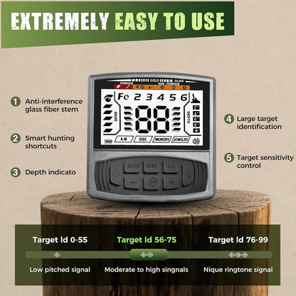 Gbnryg Metal Detector for Adults,Professional Higher Accuracy M55J&Grey