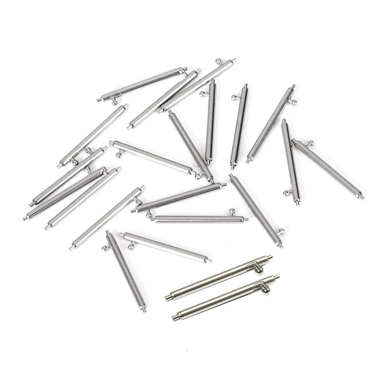 50 Pack 1.5/1.8mm Stainless Steel Replace Watch Spring Bars Assortment 16-24mm