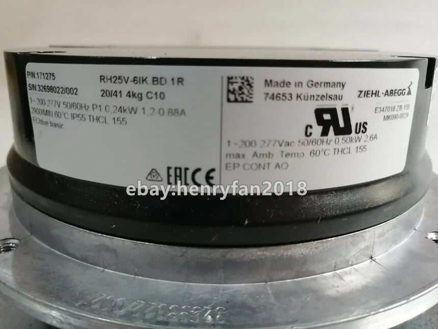 Ziehl-abegg Fan RH25V-6IK.BD.1R  200~277VAC For Siemens Spindle Motor Fan