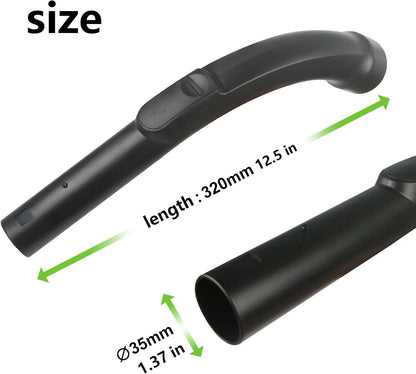 For Miele Vacuum Cleaner Bent End Hose, Plastic Replacement Part, Black