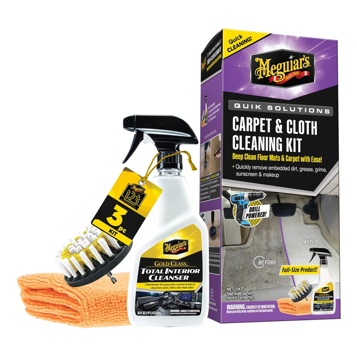 Meguiar's Carpet & Cloth Kit 1 Count (Pack of 1), As Shown