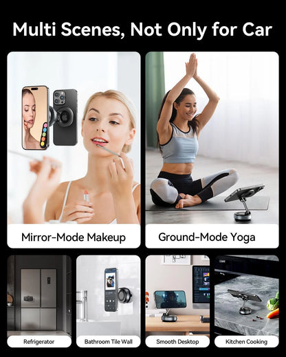 MRGLAS 2026 Upgraded for MagSafe Vacuum Car Phone Mount, Ultra Strong Black