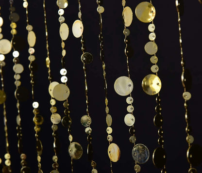 FlavorThings Gold Bubble Beaded Curtain 3' Wide 36"W x 72"L (Pack of 1),