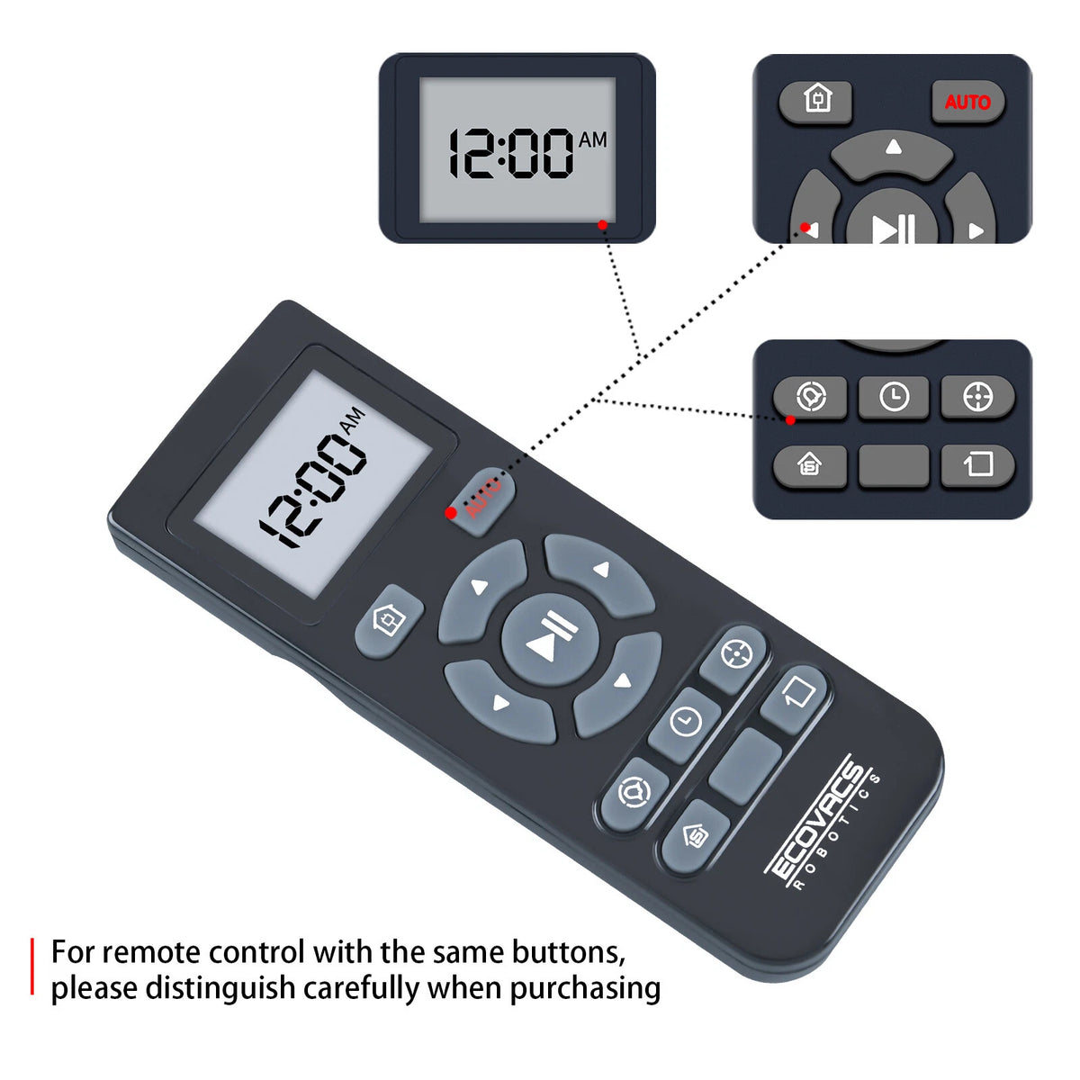 RC1507 Remote Control For Ecovacs Robotics DN79 DN79S N79 N79S N79W DM80 DM81