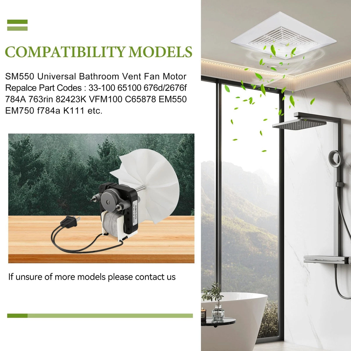 Universal Bathroom Fan Motor Replacement - SM550 Electric Vent Kit...