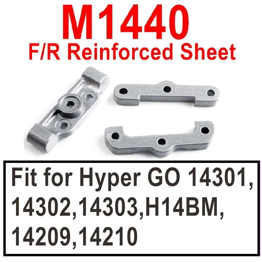 ZDingTech M1440 F/R Reinforced Sheet Parts for 1/14 MJX Hyper Go H14BM Silver