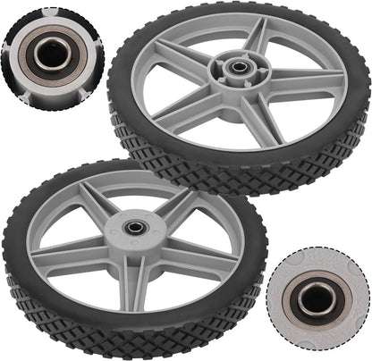 2 Pack Spoked Plastic Wheel and Tire, 12 x 12 inches, black+ gray