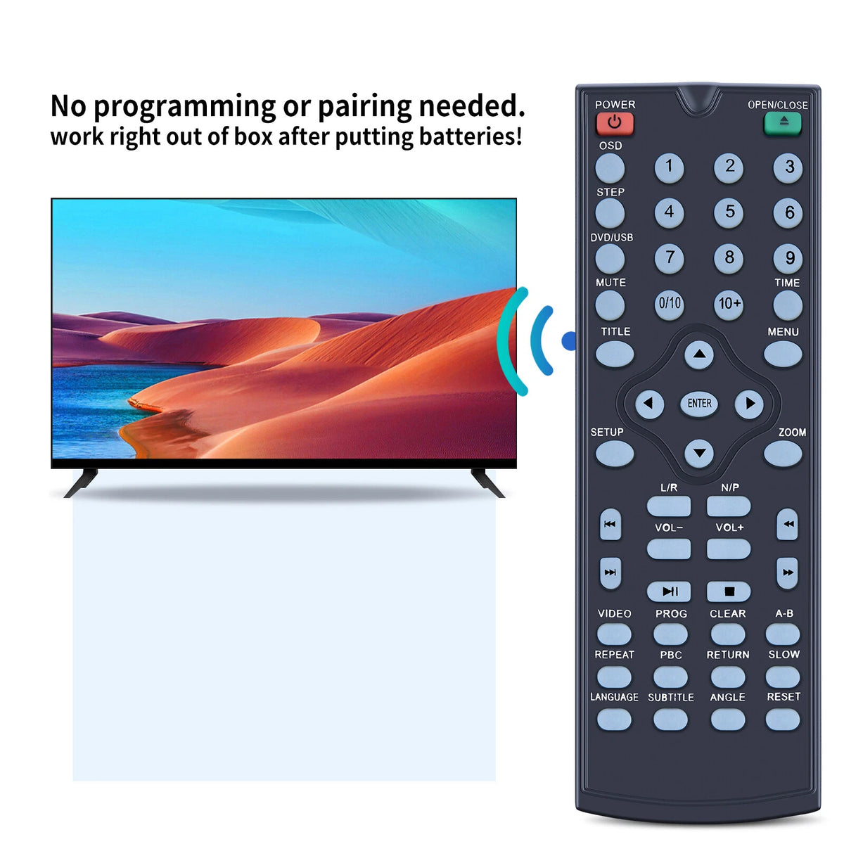 Replace Remote Control For Majority DVD CD player Scholars SCH-DVD-BLK