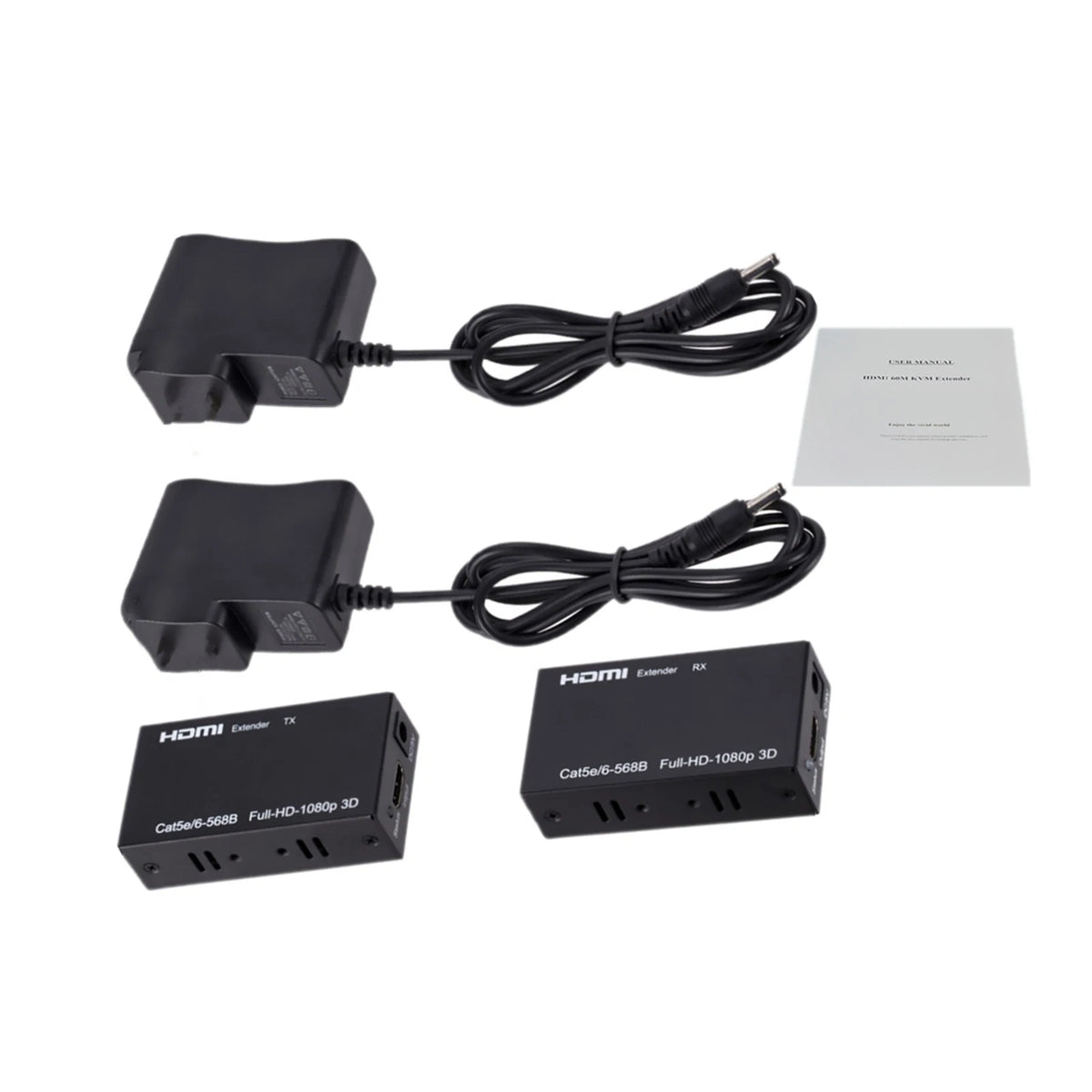 DC 5V/ 1A 60M Extender HDMI to RJ45 Transmitter RJ45 to HDMI Receiver Adapter