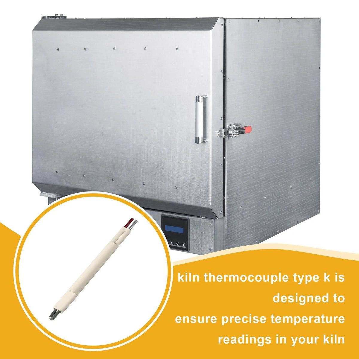 Tujoe 1 Pcs Kiln Thermocouple Type K, Replacement Part white