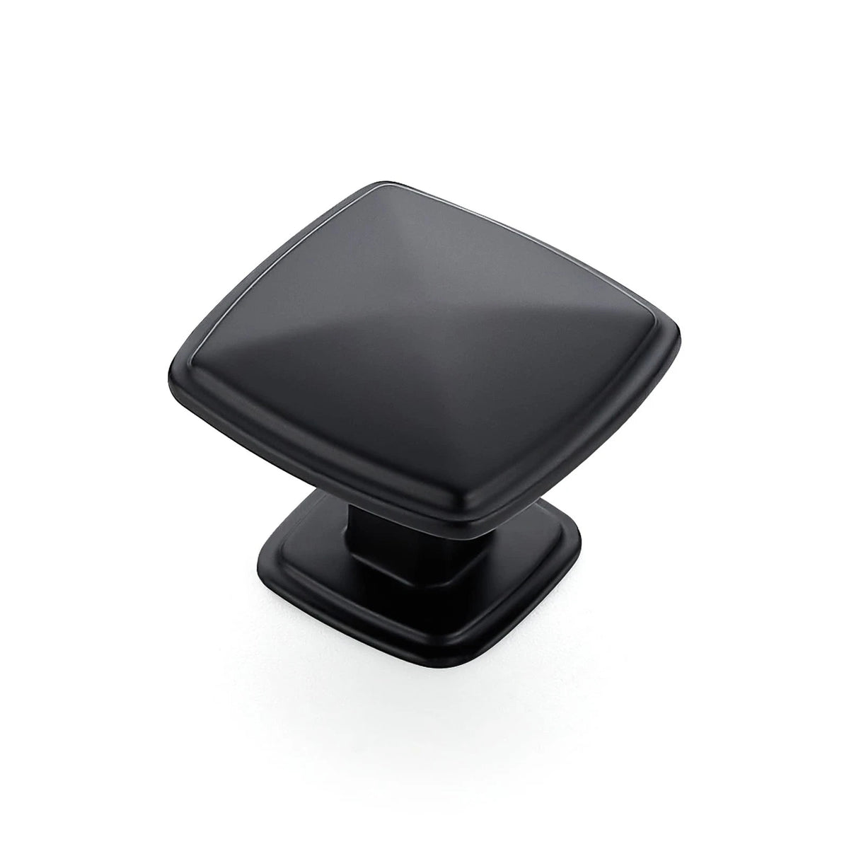Ravinte 25 Pack Matte Black Kitchen Cabinet Square Knob 1-1/4 inches,