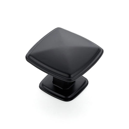 Ravinte 25 Pack Matte Black Kitchen Cabinet Square Knob 1-1/4 inches,