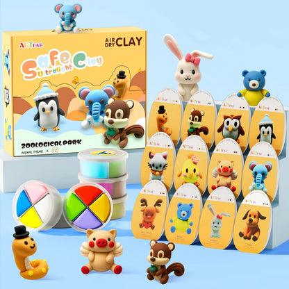 ARTPAR Air Dry Clay Kits for Kids-Modeling Magic Clay,12 animals kit