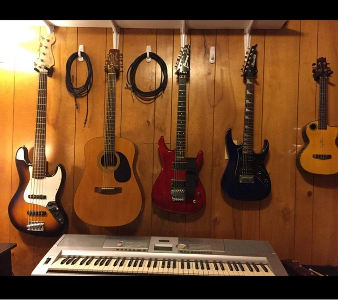VEIDIA 6 Pcs Guitar Hangers Keep Hook Holder Wall Mount for All Size Black