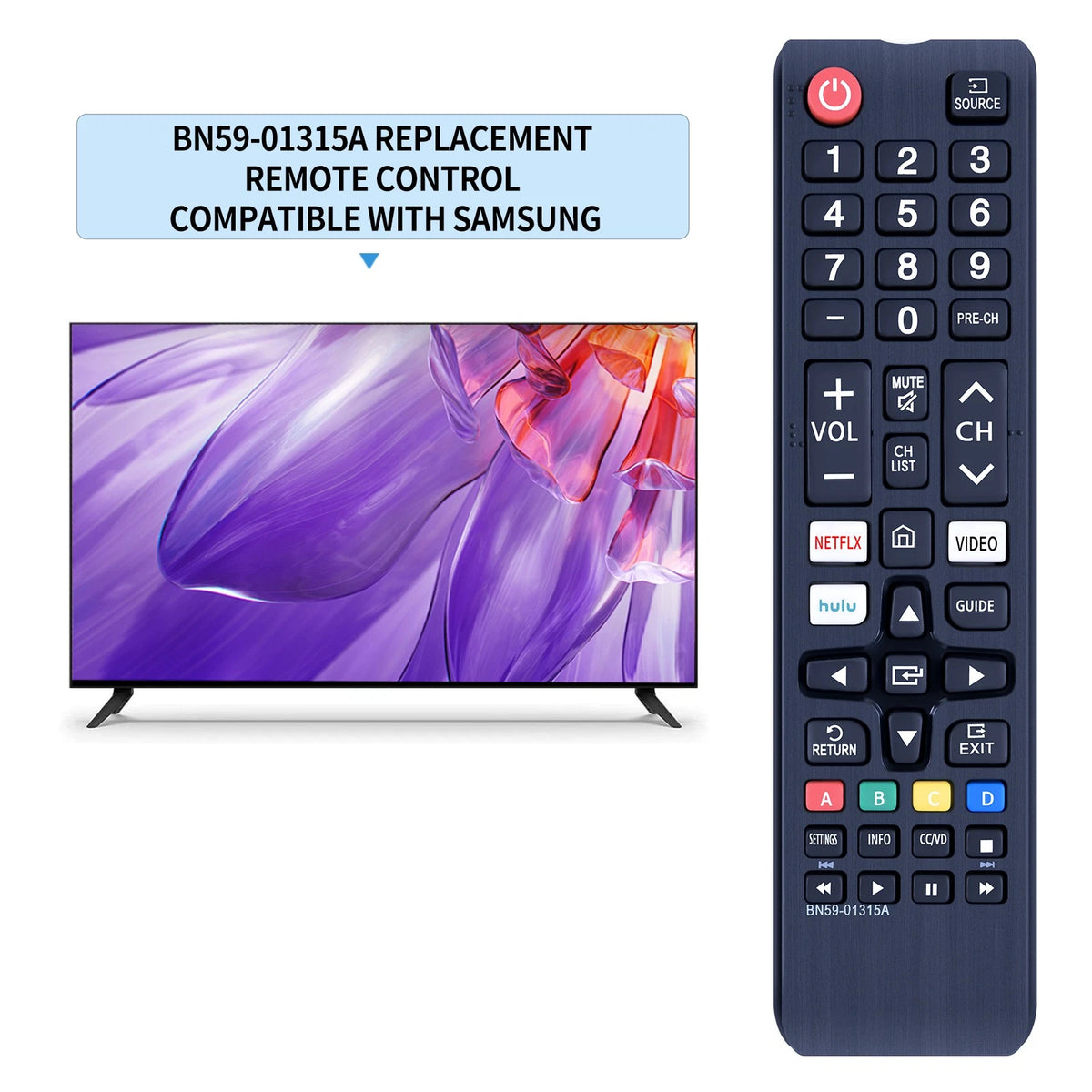 BN59-01315A Replacement TV Remote For Samsung LED 4K ULTRA HDTV Smart TV