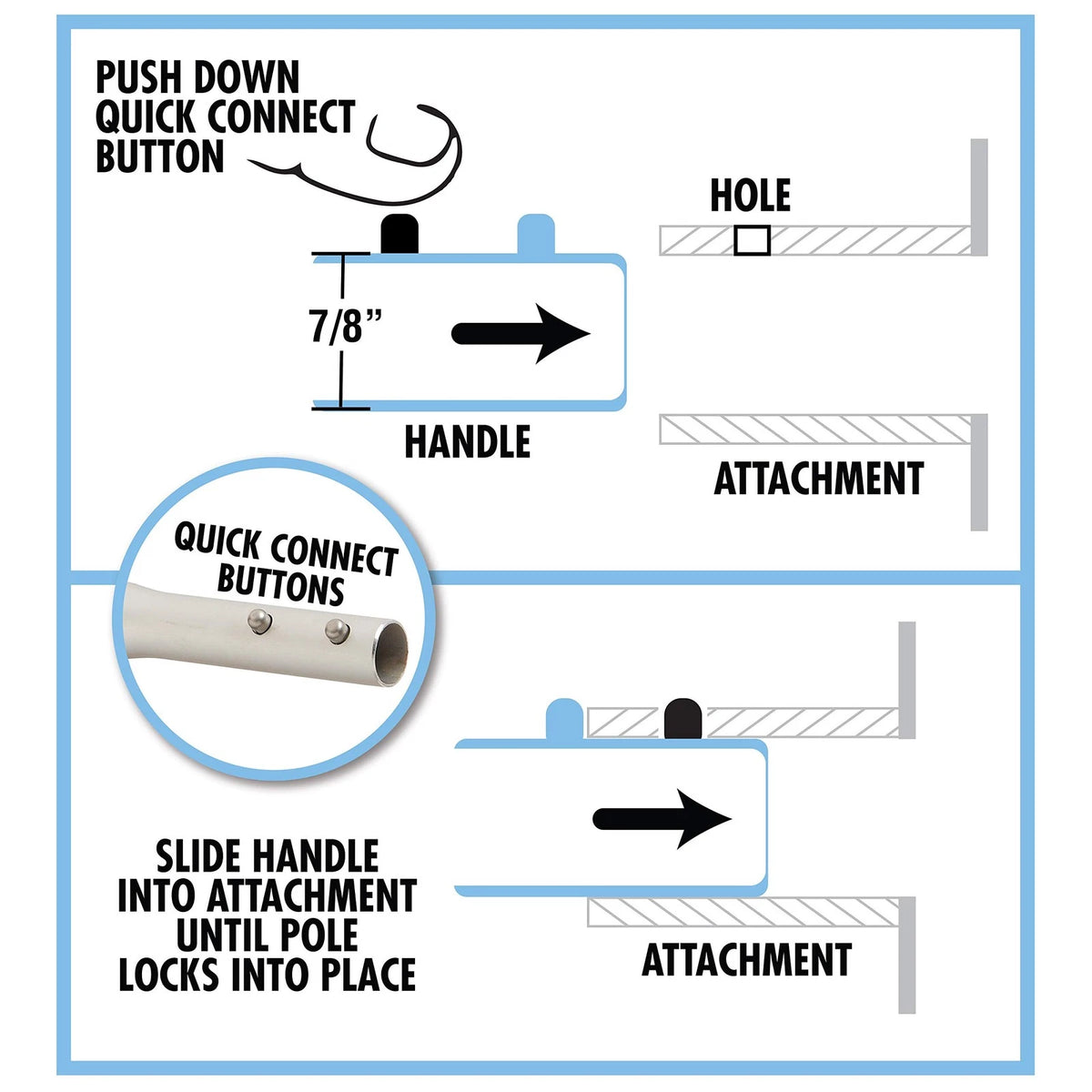 STAR BRITE Boat Hook Attachment - Fits Extend-A-Brush Handles (040033) Black